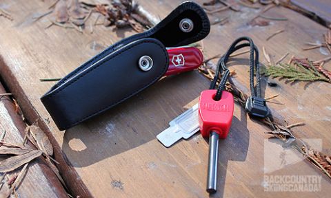 Swiss Army Knife Hiker with fire started & pouch