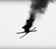A painted-black skiing segment - VIDEO