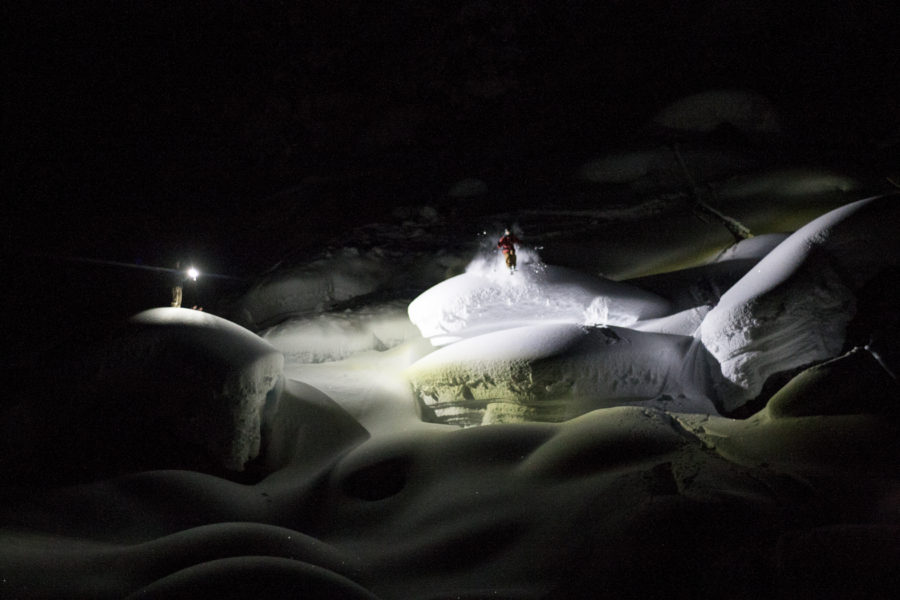 50,000 Lumens Lights Up Pillow Skiing at Journeyman Lodge