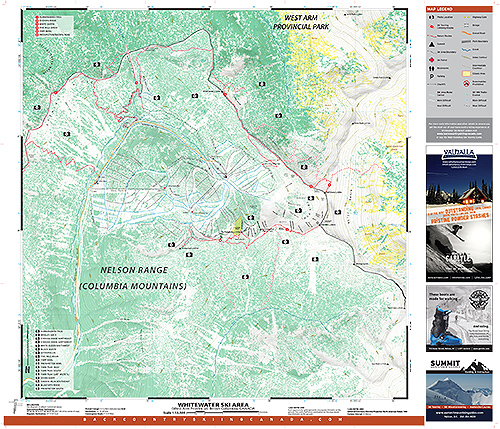 Whitewater Ski Area Ski Touring Map