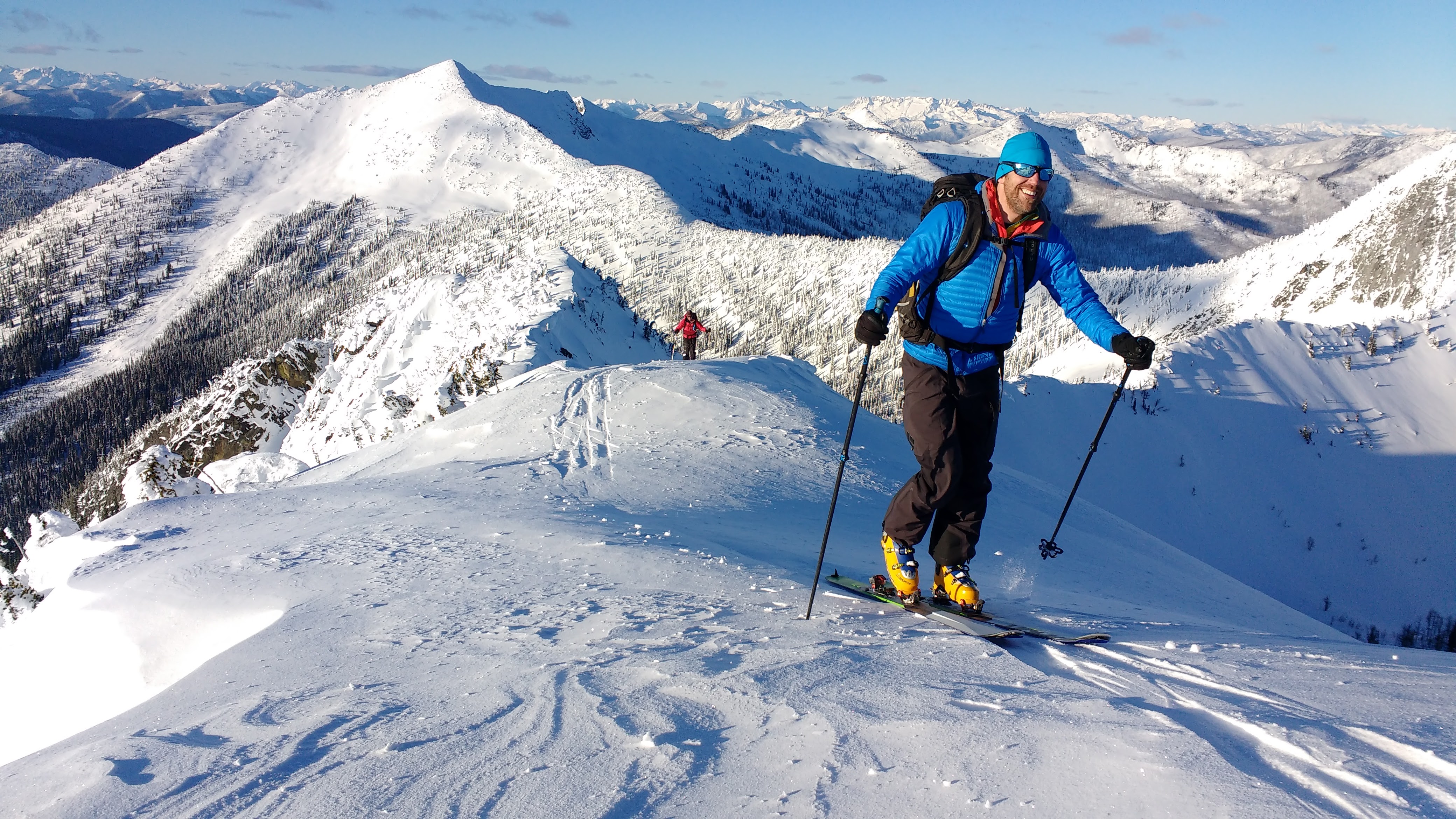 Brad from Backcountry Skiing Canada nearing the summit